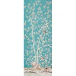 Schumacher 176021 Brighton Pavilion Panel Peacock fabric swatch