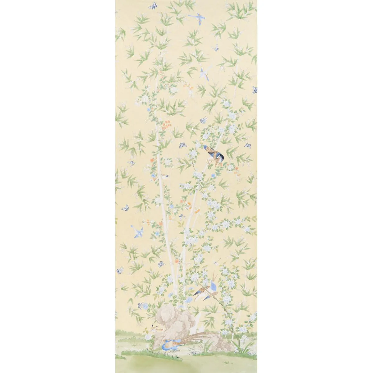 Schumacher 176024 Brighton Pavilion Panel Yellow fabric swatch