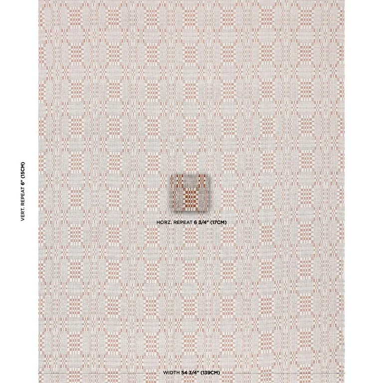 Schumacher 76946 Brimfield Terracotta fabric swatch