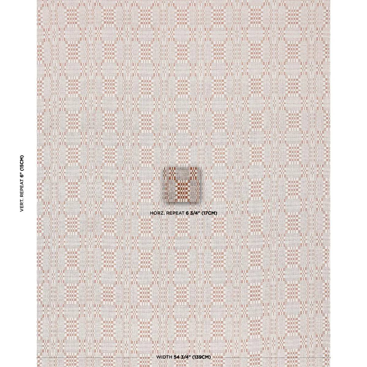Schumacher 76946 Brimfield Terracotta fabric swatch