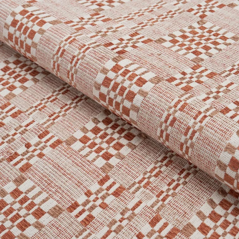 Schumacher 76946 Brimfield Terracotta fabric swatch