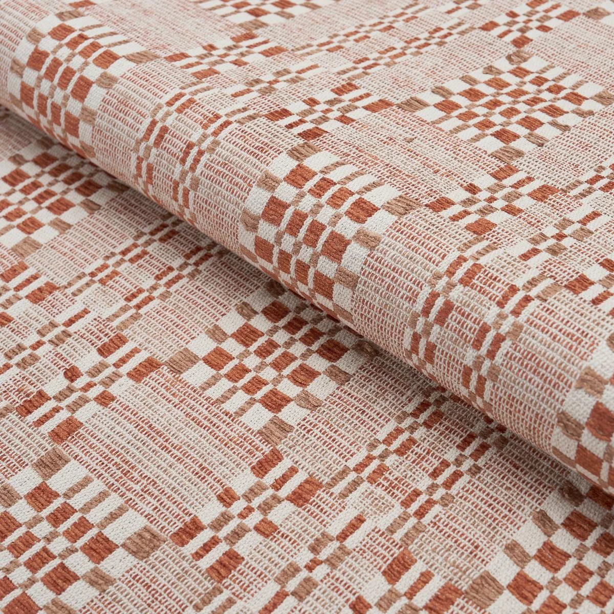 Schumacher 76946 Brimfield Terracotta fabric swatch