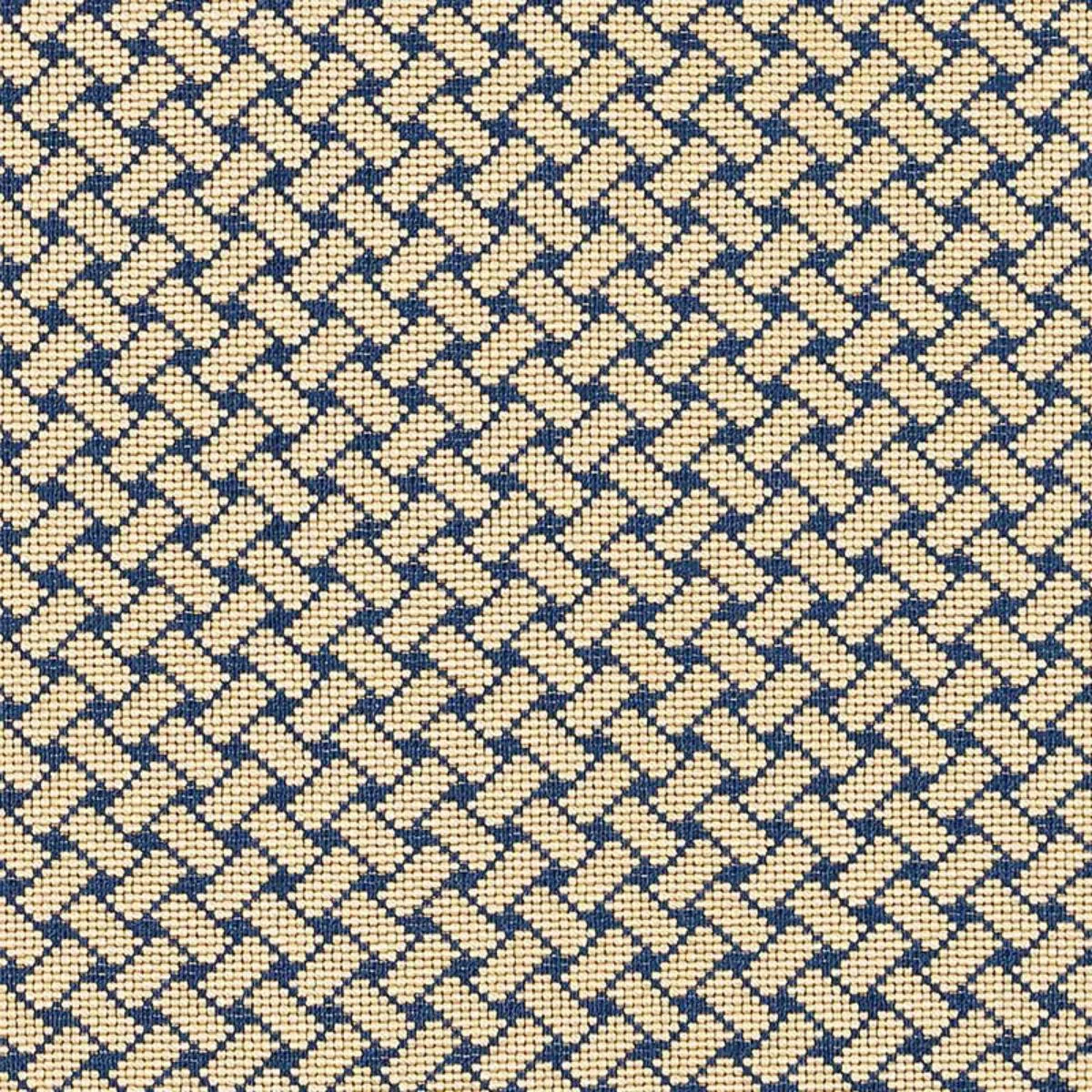 Schumacher 63396 Bristol Weave éPinglé Blue fabric swatch