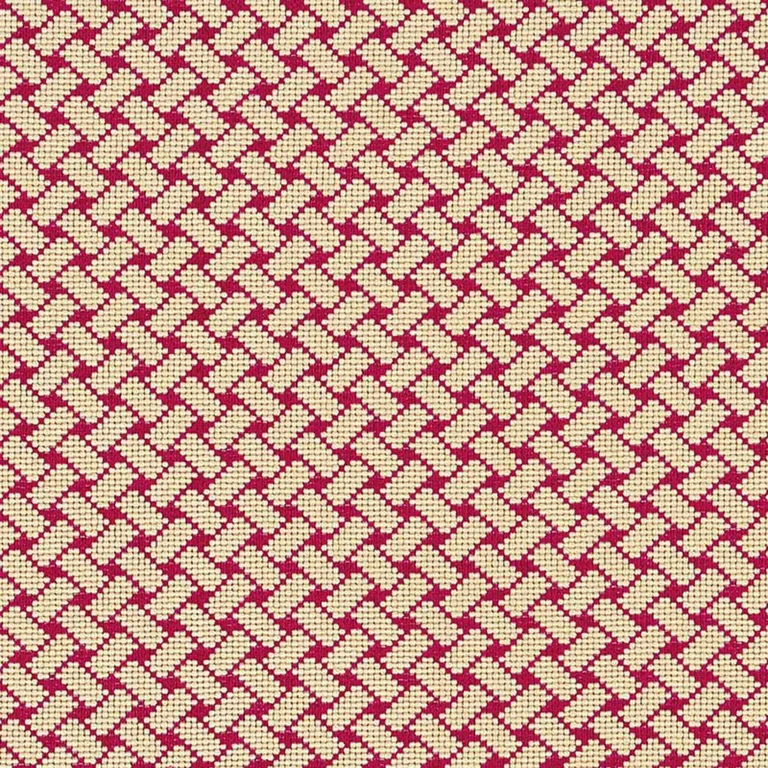 Schumacher 63395 Bristol Weave éPinglé Carmine fabric swatch