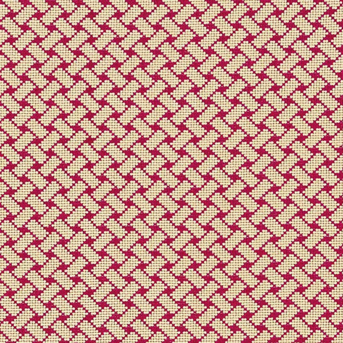 Schumacher 63395 Bristol Weave éPinglé Carmine fabric swatch