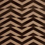 Schumacher 81811 Broken Chevron Cut Velvet Brown On Camel fabric swatch