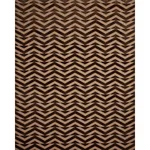 Schumacher 81811 Broken Chevron Cut Velvet Brown On Camel fabric swatch