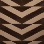 Schumacher 81811 Broken Chevron Cut Velvet Brown On Camel fabric swatch