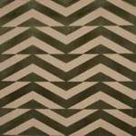 Schumacher 81812 Broken Chevron Cut Velvet Olive On Khaki fabric swatch
