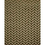 Schumacher 81812 Broken Chevron Cut Velvet Olive On Khaki fabric swatch