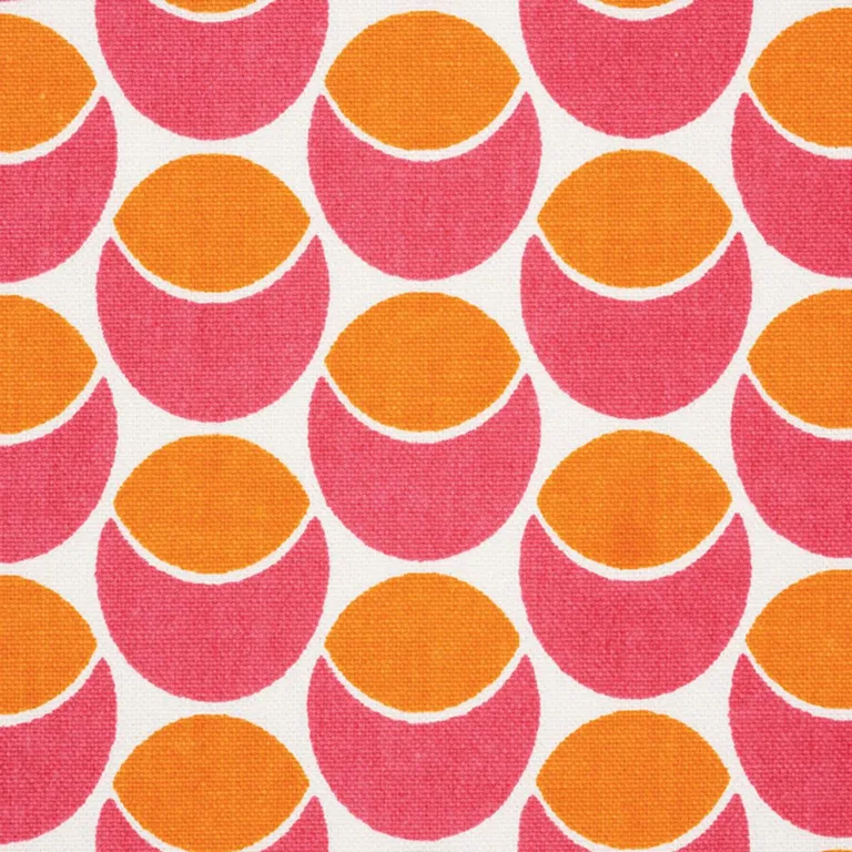 Schumacher 177153 Buds Pink & Orange fabric swatch