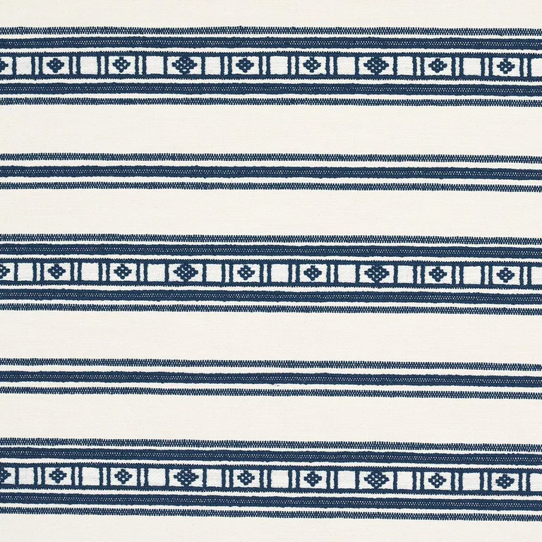 Schumacher 74483 Buena Vista Indigo fabric swatch
