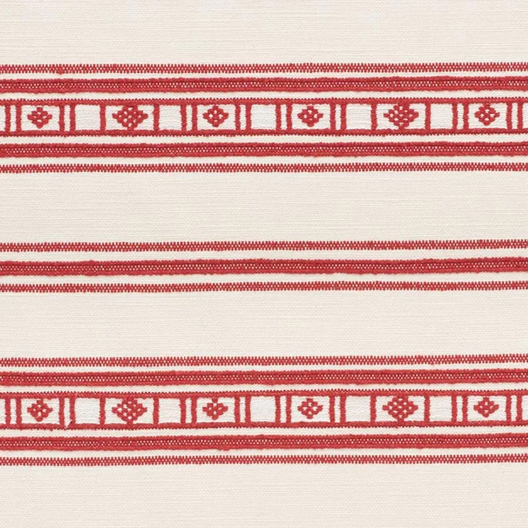 Schumacher 74480 Buena Vista Red fabric swatch