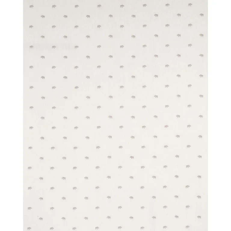 Schumacher 180451 Buffalo Embroidered Linen Ivory fabric swatch