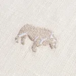 Schumacher 180451 Buffalo Embroidered Linen Ivory fabric swatch