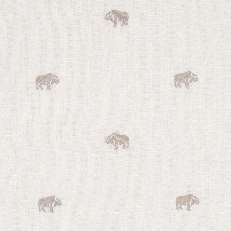 Schumacher 180451 Buffalo Embroidered Linen Ivory fabric swatch