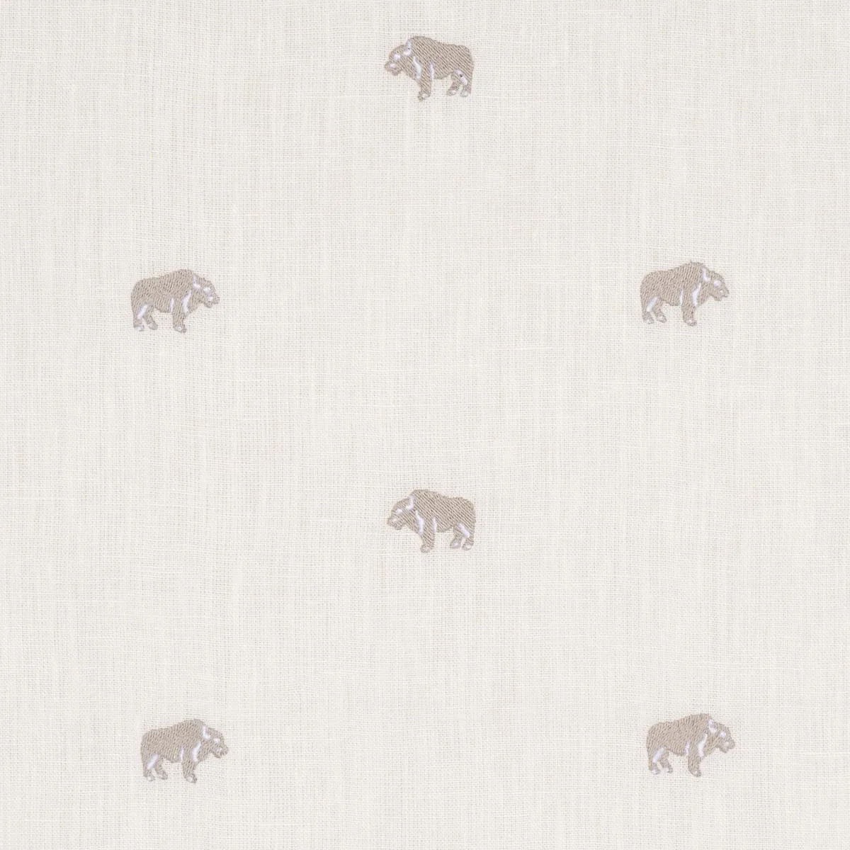 Schumacher 180451 Buffalo Embroidered Linen Ivory fabric swatch