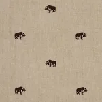 Schumacher 180450 Buffalo Embroidered Linen Natural fabric swatch