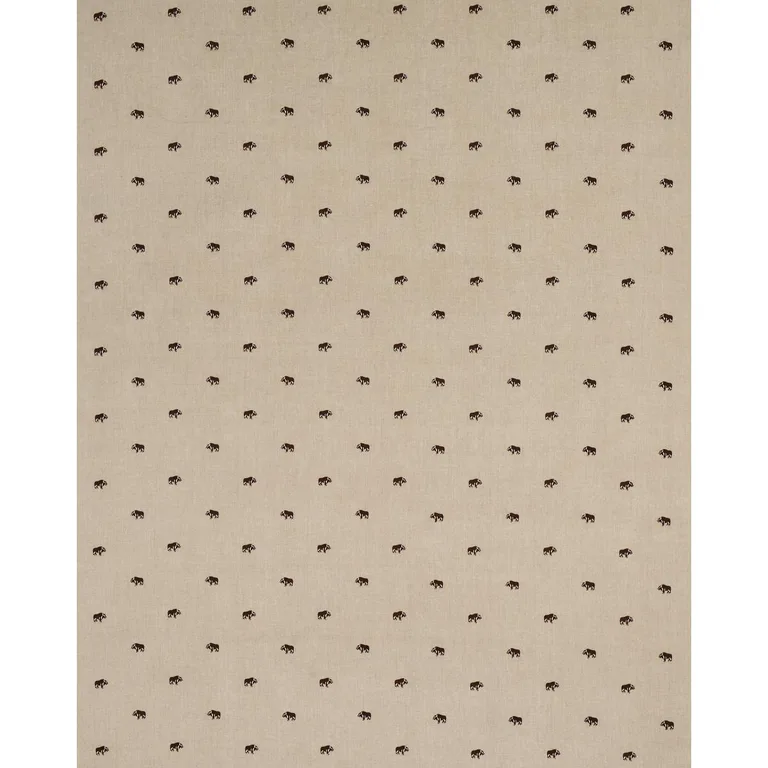 Schumacher 180450 Buffalo Embroidered Linen Natural fabric swatch