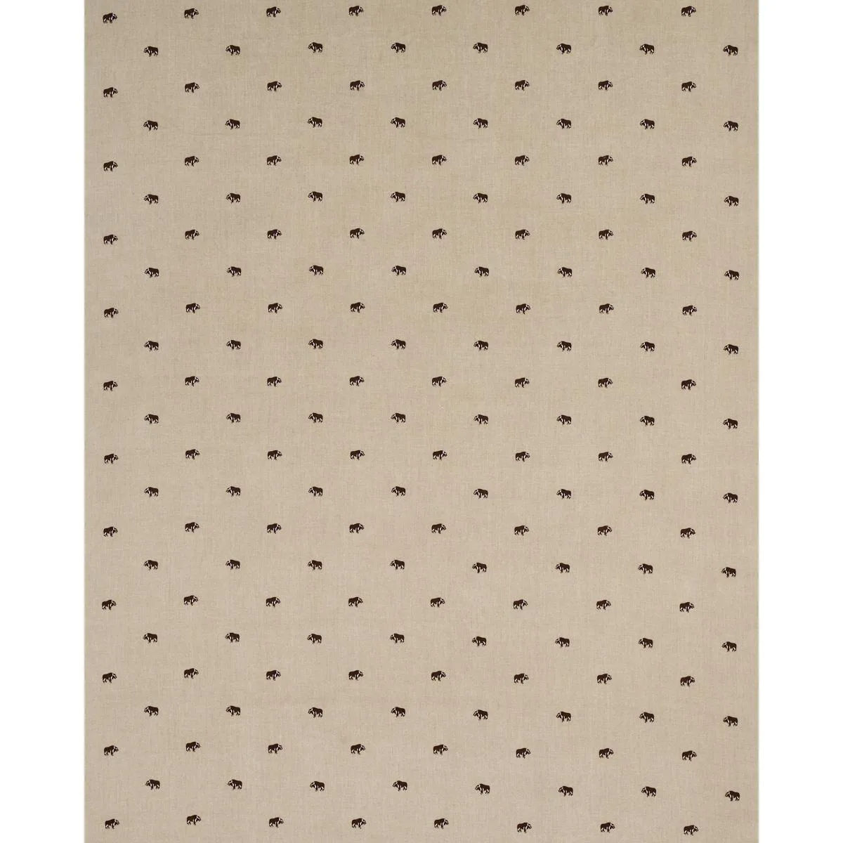Schumacher 180450 Buffalo Embroidered Linen Natural fabric swatch