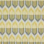 Schumacher 176081 Bukhara Ikat Citrine & Smoke fabric swatch