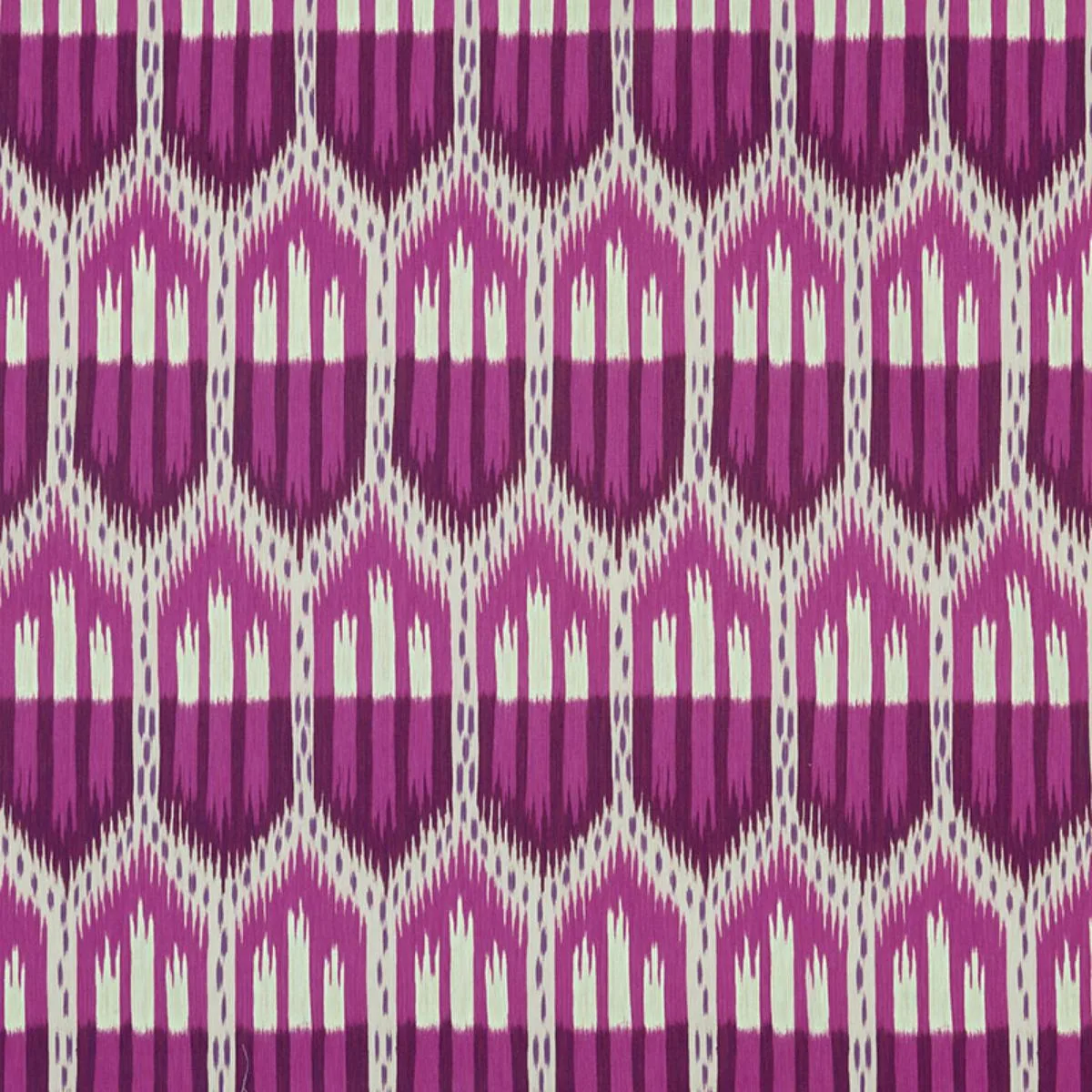 Schumacher 176082 Bukhara Ikat Fuchsia fabric swatch
