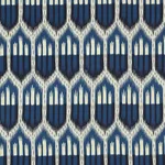 Schumacher 176084 Bukhara Ikat Indigo fabric swatch