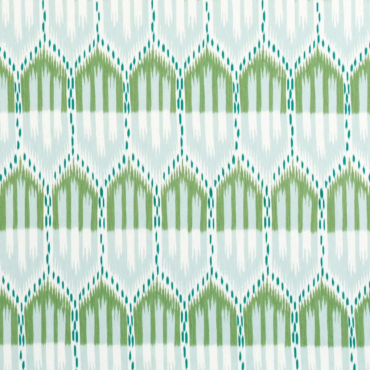 Schumacher 176086 Bukhara Ikat Mineral And Leaf fabric swatch