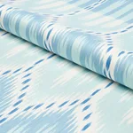 Schumacher 176085 Bukhara Ikat Sky And Aqua fabric swatch
