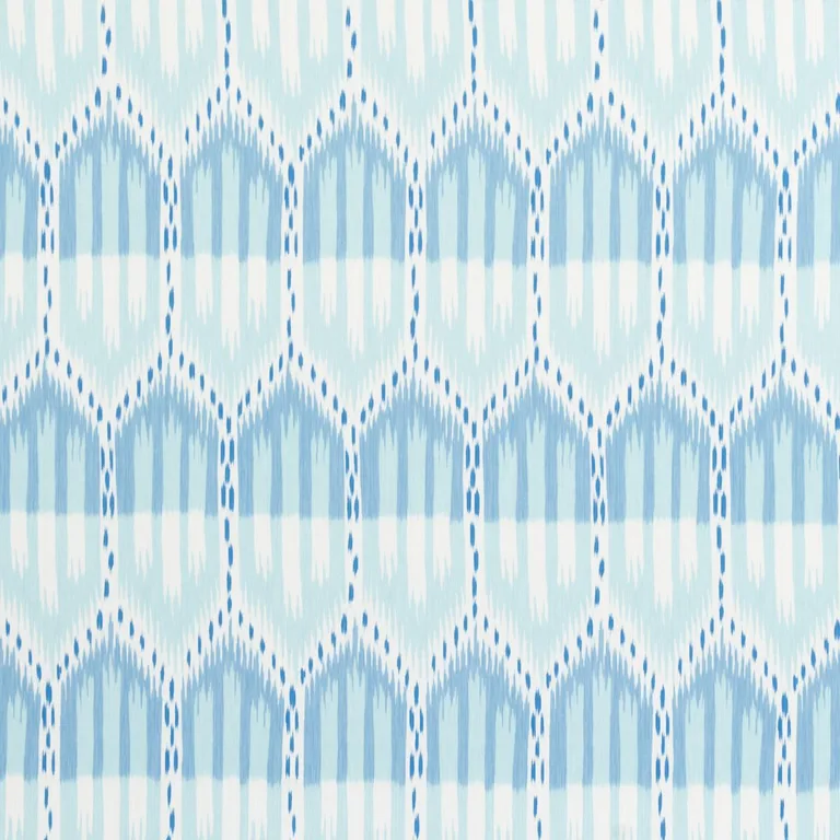 Schumacher 176085 Bukhara Ikat Sky And Aqua fabric swatch