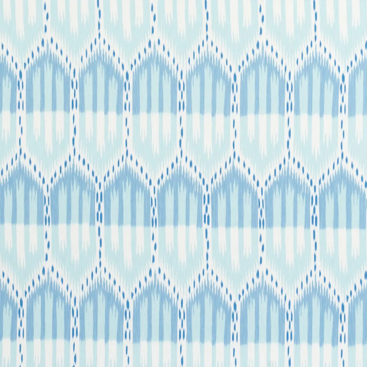 Schumacher 176085 Bukhara Ikat Sky And Aqua fabric swatch