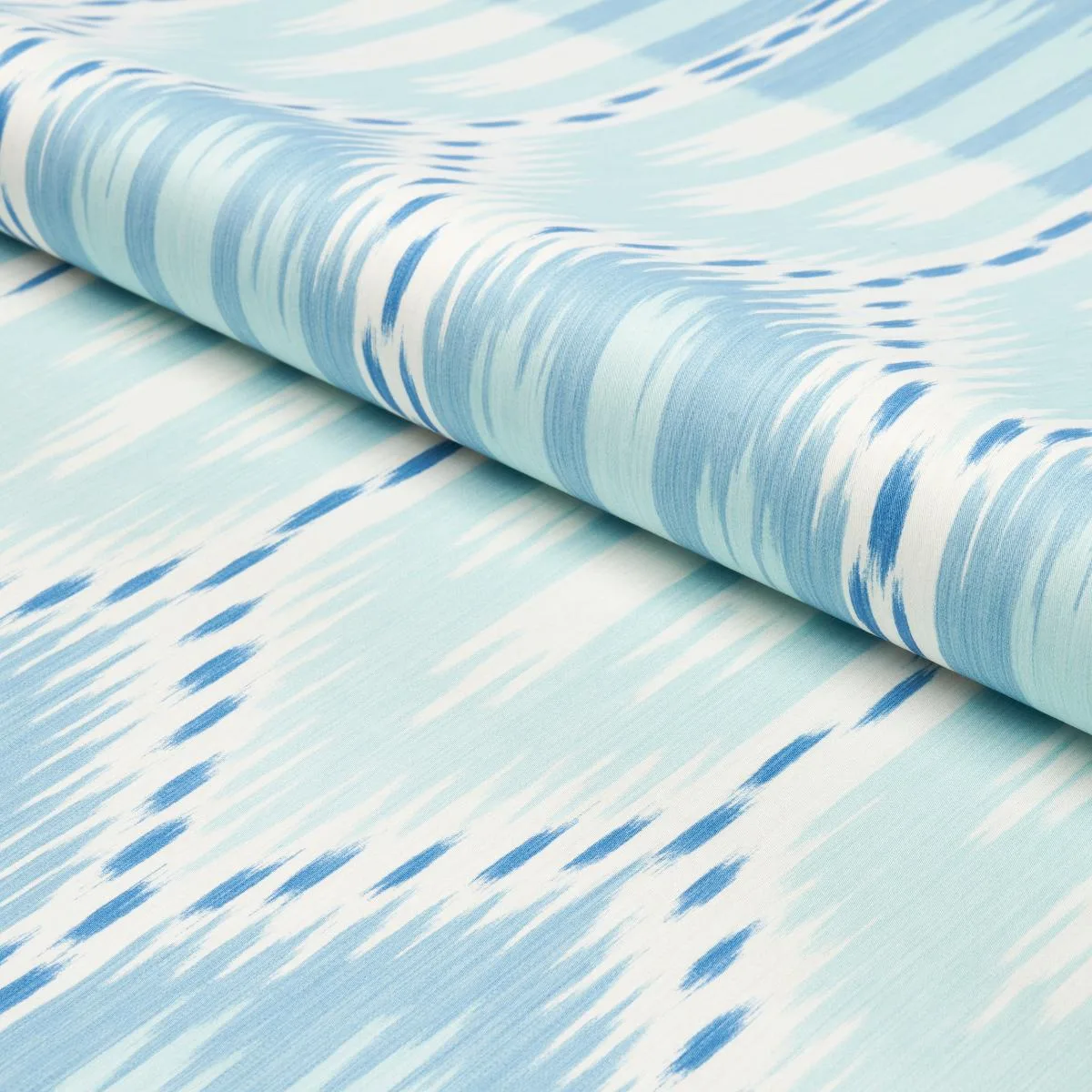 Schumacher 176085 Bukhara Ikat Sky And Aqua fabric swatch