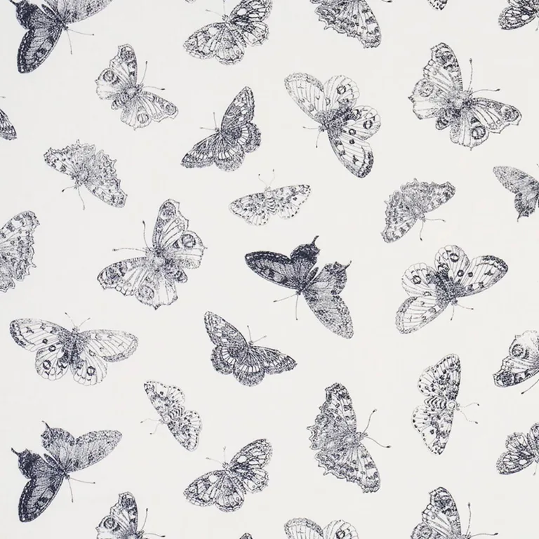 Schumacher 179430 Burnell Butterfly Black fabric swatch