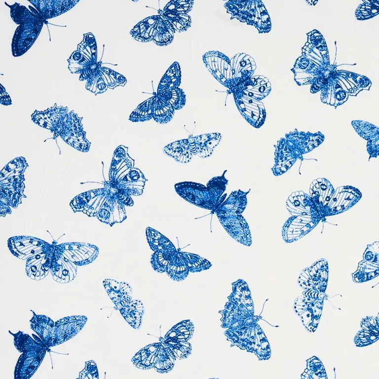 Schumacher 179432 Burnell Butterfly Blue fabric swatch