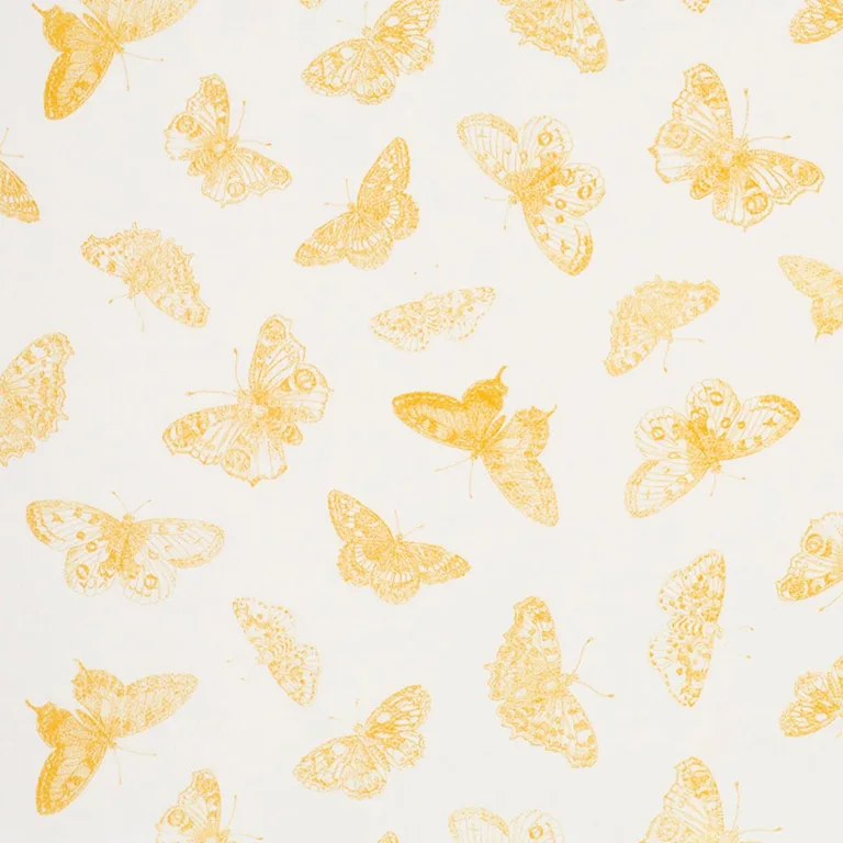 Schumacher 179431 Burnell Butterfly Yellow fabric swatch
