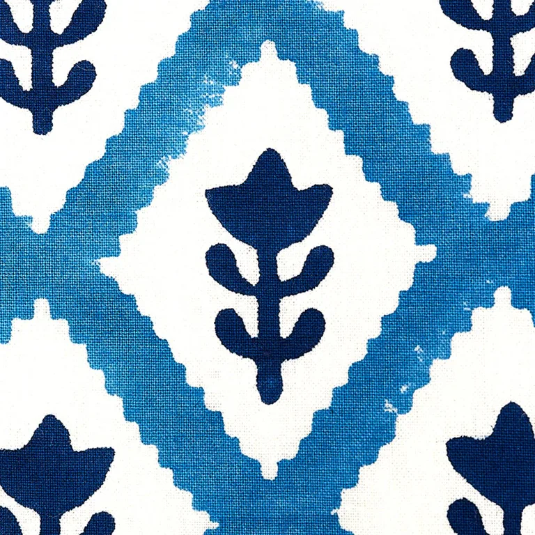 Schumacher 179230 Buti Hand Block Print Blue fabric swatch
