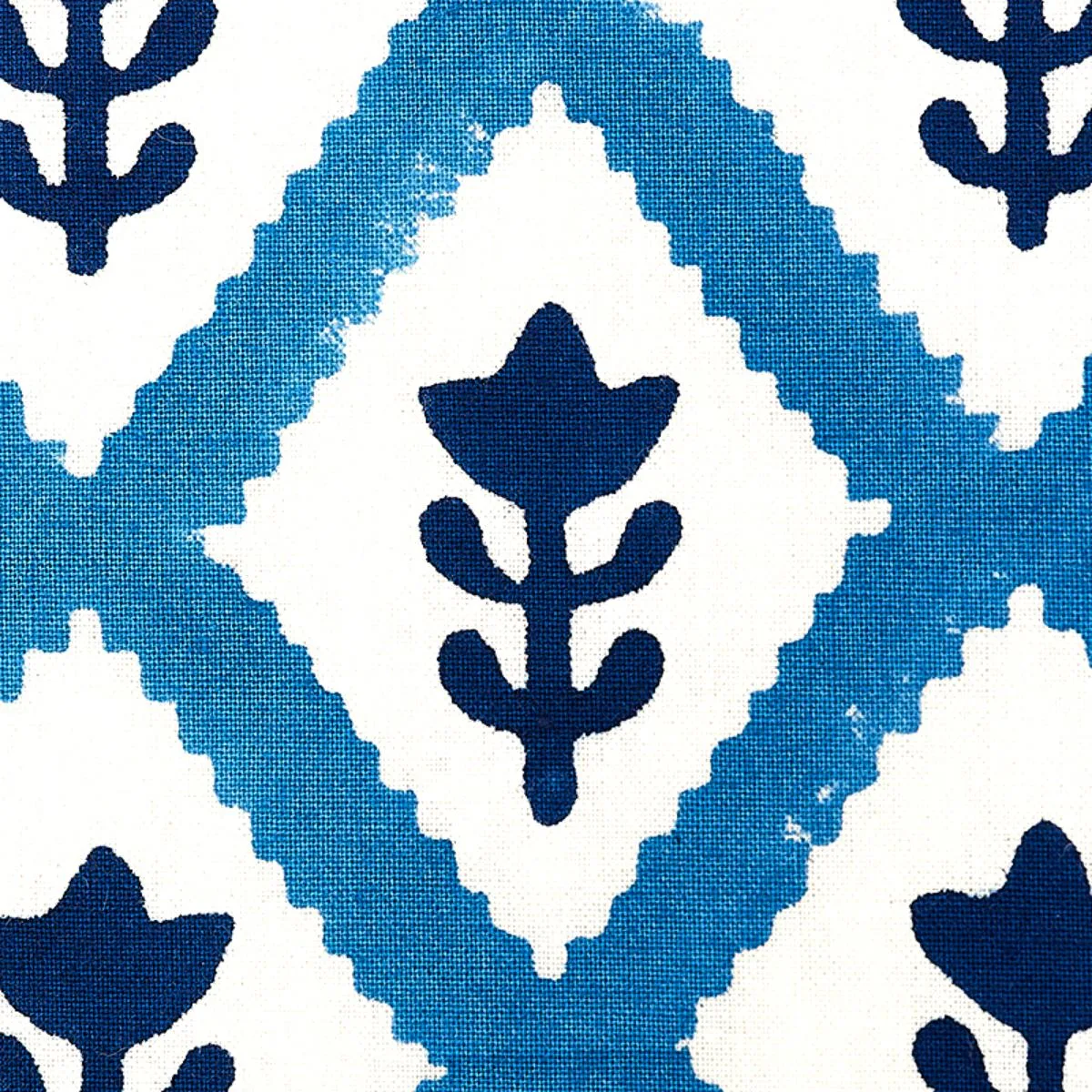 Schumacher 179230 Buti Hand Block Print Blue fabric swatch