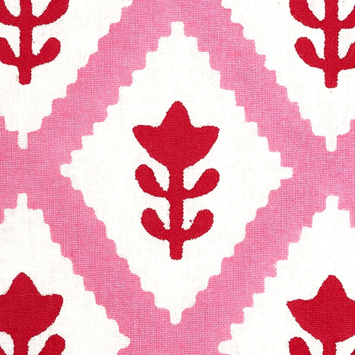 Schumacher 179231 Buti Hand Block Print Pink fabric swatch