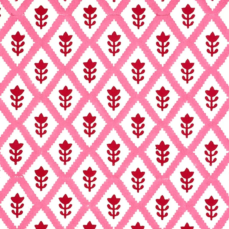 Schumacher 179231 Buti Hand Block Print Pink fabric swatch