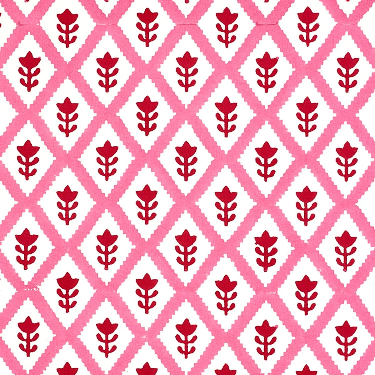 Schumacher 179231 Buti Hand Block Print Pink fabric swatch