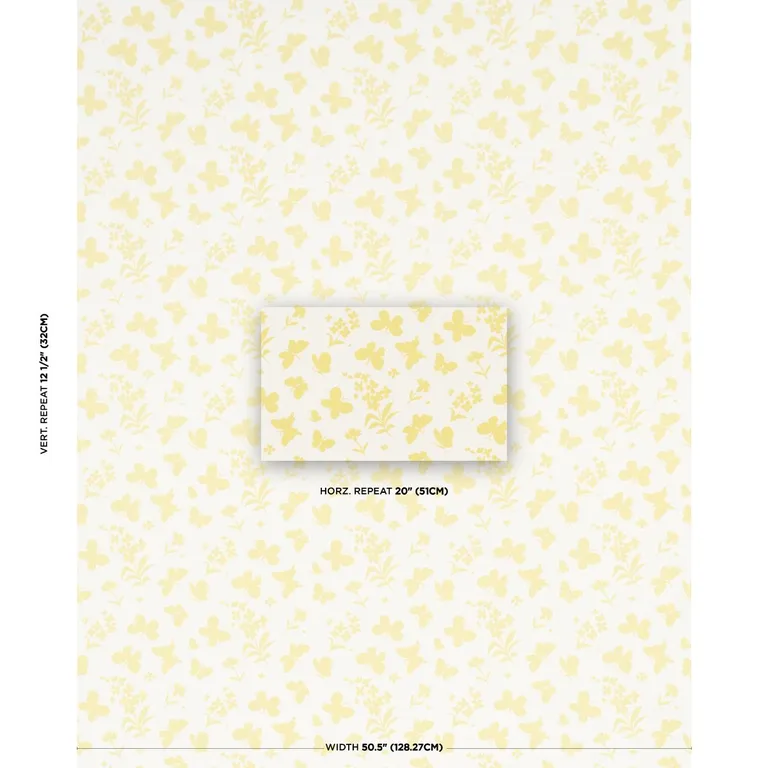 Schumacher TL400000 Butterflies Buttercup fabric swatch