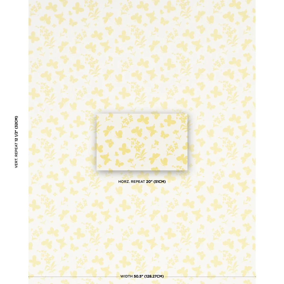 Schumacher TL400000 Butterflies Buttercup fabric swatch