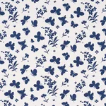 Schumacher TL400002 Butterflies Navy fabric swatch