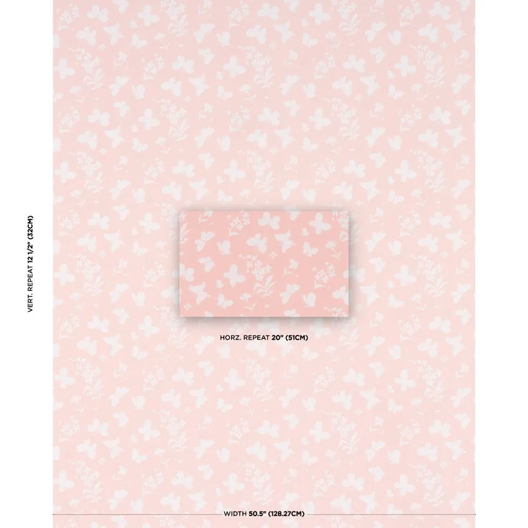 Schumacher TL400001 Butterflies Peach fabric swatch