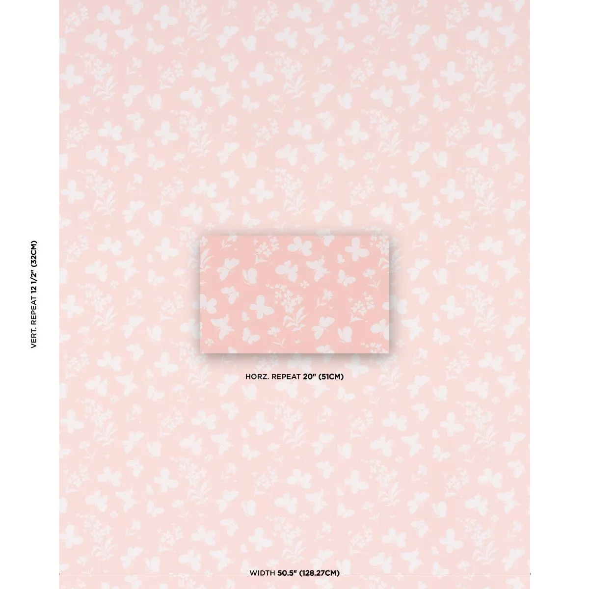 Schumacher TL400001 Butterflies Peach fabric swatch
