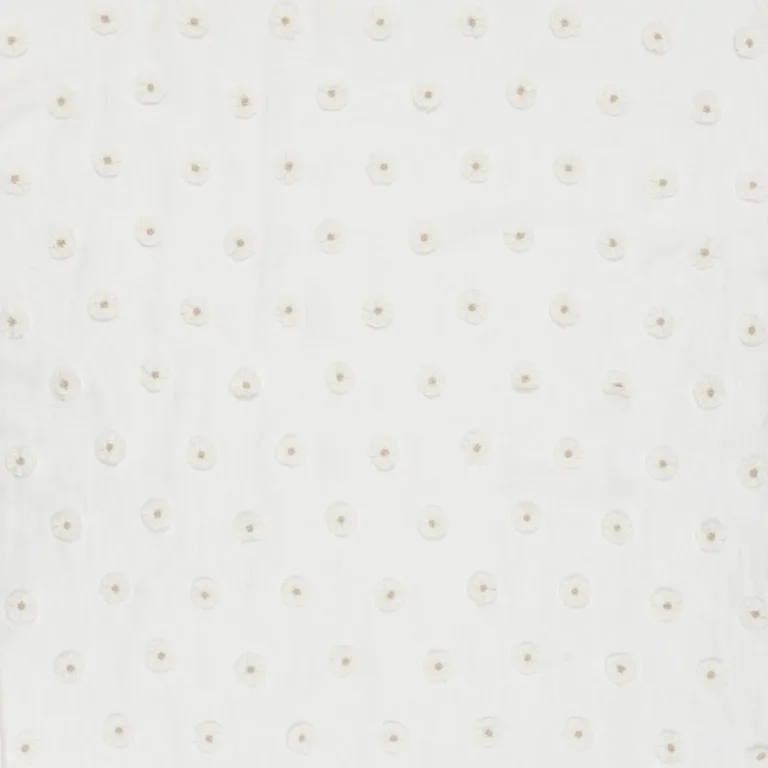 Schumacher 75750 Button Flower Sheer Ivory fabric swatch