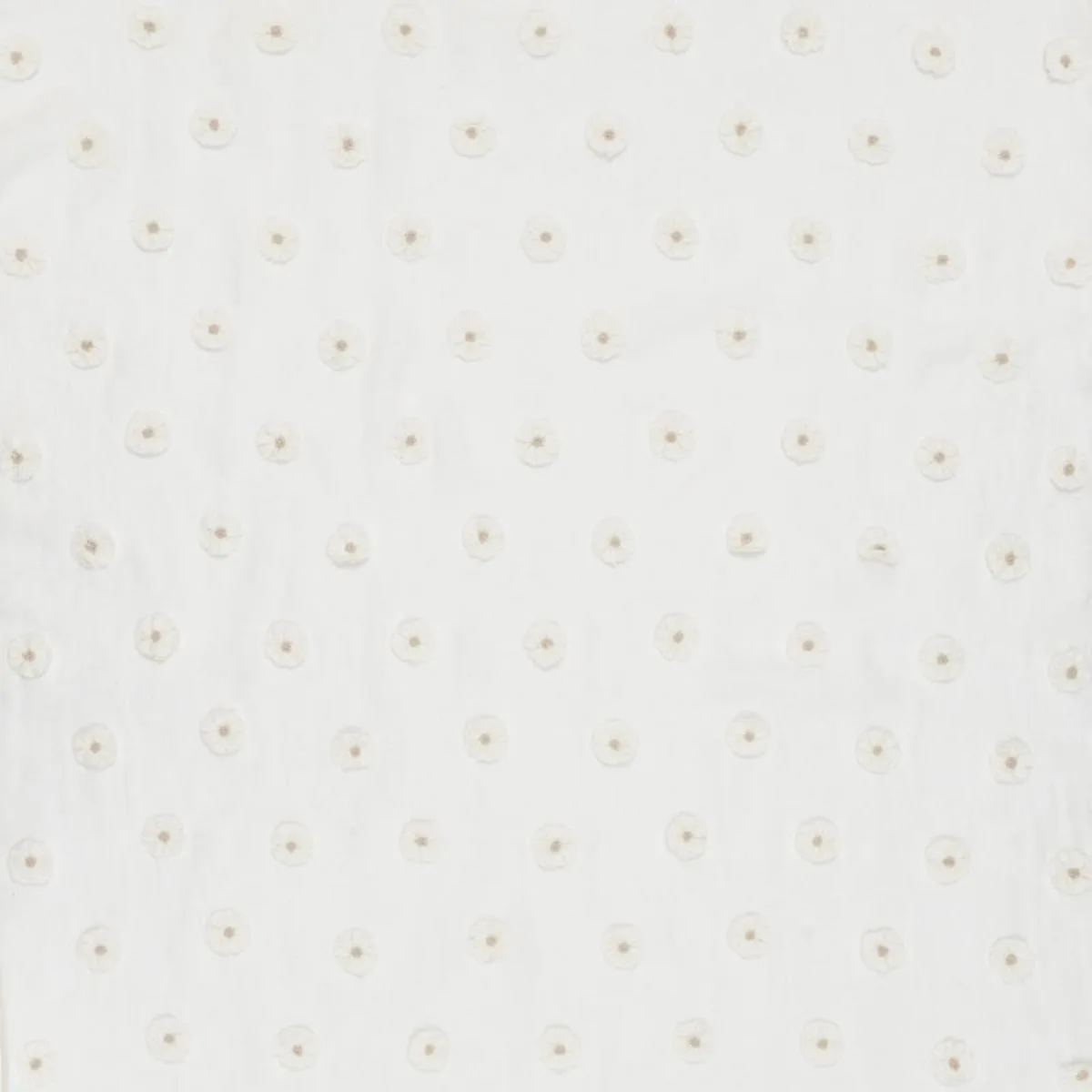 Schumacher 75750 Button Flower Sheer Ivory fabric swatch