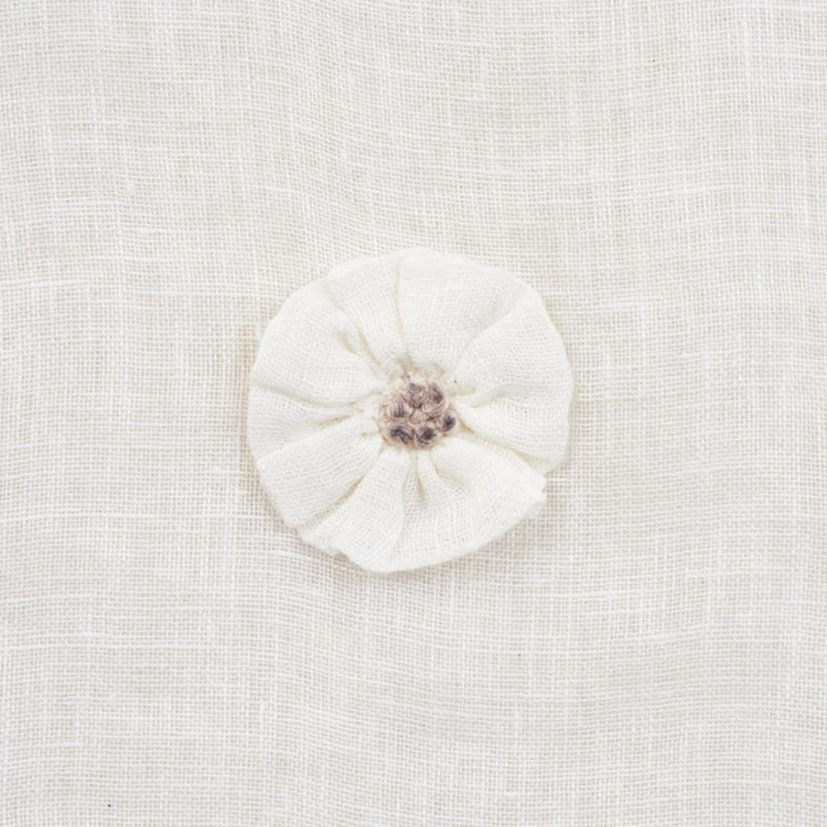 Schumacher 75750 Button Flower Sheer Ivory fabric swatch