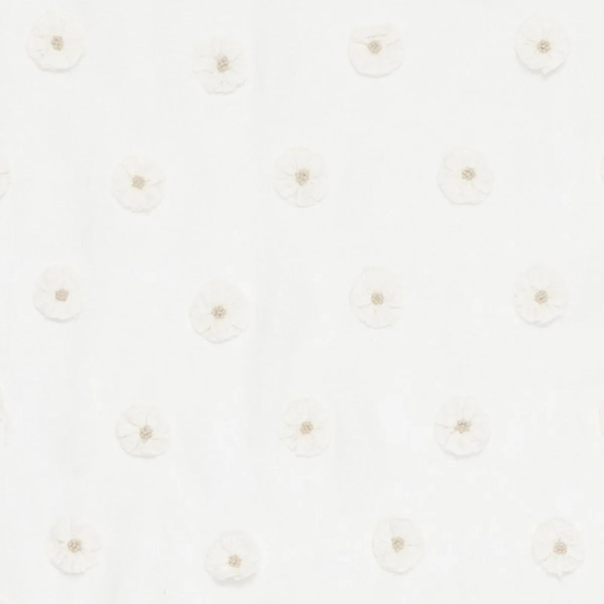 Schumacher 75750 Button Flower Sheer Ivory fabric swatch