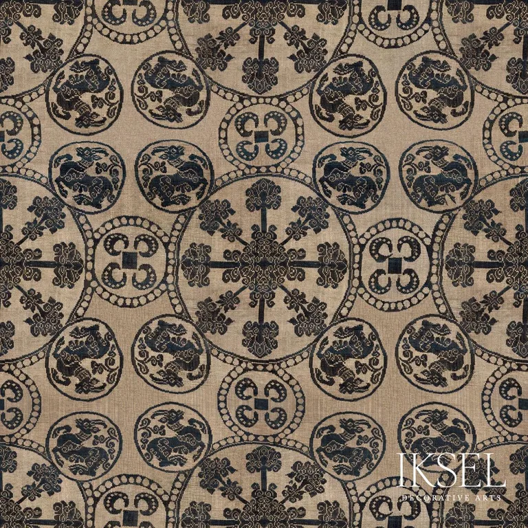 Schumacher RF908CS01 Buyid Goats Original fabric swatch